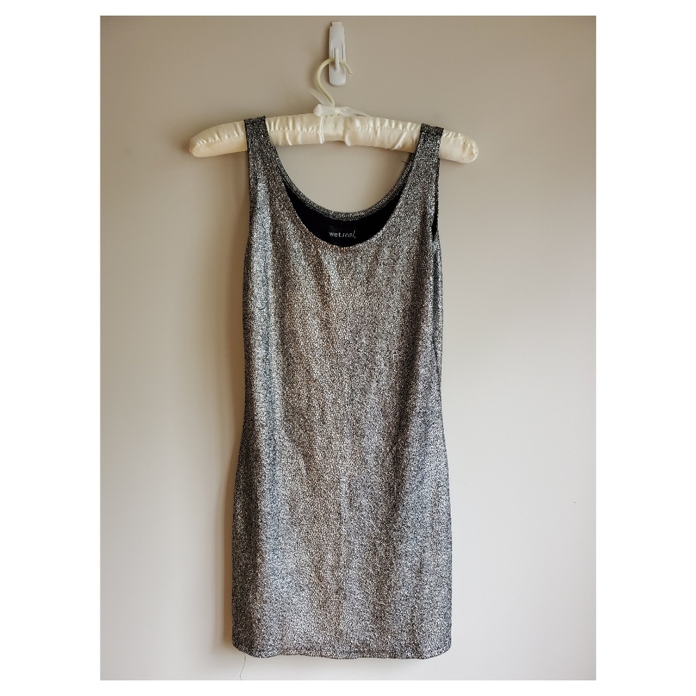 Silver foil dress